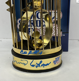 CEY GARVEY LOPES RUSSELL LASORDA SIGNED DODGERS 12" 1981 WS TROPHY PSA AG75617