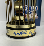 CEY GARVEY LOPES RUSSE SIGNED DODGERS 12" 1981 TROPHY " THE INFIELD" PSA 9A25153