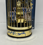 CEY GARVEY LOPES RUSSE SIGNED DODGERS 12" 1981 TROPHY " THE INFIELD" PSA 9A25150