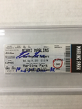 DODGERS EDWIN RIOS SIGNED 1ST AND 2ND CAREER HR TICKET STUB PSA/DNA SLABBED 0272