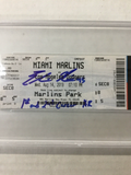 DODGERS EDWIN RIOS SIGNED 1ST AND 2ND CAREER HR TICKET STUB PSA/DNA SLABBED 0270