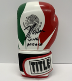 JULIO CESAR CHAVEZ SIGNED TITLE MEXICO LH GLOVE WITH "VIVA MEXICO" BAS W210308