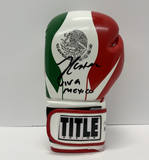 JULIO CESAR CHAVEZ SIGNED TITLE MEXICO LH GLOVE WITH "VIVA MEXICO" BAS W210309