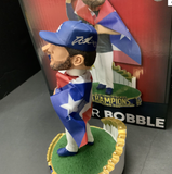 EDWIN RIOS DODGERS SIGNED CHAMPIONSHIP Puerto Rico FLAG BOBBLEHEAD BAS WS88857