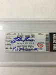 DODGERS EDWIN RIOS SIGNED 1ST AND 2ND CAREER HR TICKET STUB PSA/DNA SLABBED 0271