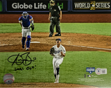 AUSTIN BARNES DODGERS SIGNED 2020 WS LAST OUT 8X10 PHOTO "LAST OUT" BECKETT ITP