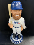 5/10 JUSTIN TURNER DODGERS SIGNED 3FT BOBBLEHEAD "2020 WS CHAMPS" PSA 9A70668