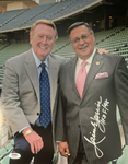 JAIME JARRIN DODGERS SIGNED 11X14 PHOTO WITH VIN SCULLY "HOF 98" INS PSA AI84565