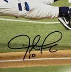 JUSTIN TURNER DODGERS SIGNED 2020 NLCS DOUBLE PLAY 11X14 PHOTO PSA WITNESS