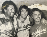 DODGERS 1981 WS TRI-MVP SIGNED 16X20 PHOTO CEY, GUERRERO, YEAGER PSA 9A55514