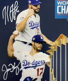 18/20 DODGERS 2020 WORLD SERIES 16X20 PHOTO WITH 10 AUTOGRAPHS MUNCY TAYLOR PSA
