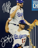 17/20 DODGERS 2020 WORLD SERIES 16X20 PHOTO WITH 10 AUTOGRAPHS MUNCY TAYLOR PSA