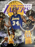 1/34 SHAQUILLE O'NEAL LAKERS MVP SIGNED 18X22 LE CANVAS EDIT PRINT PSA 9A24775