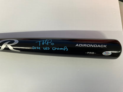 TEOSCAR HERNANDEZ SIGNED RAWLINGS FULL SIZE BAT "2024 WS CHAMPS" PSA